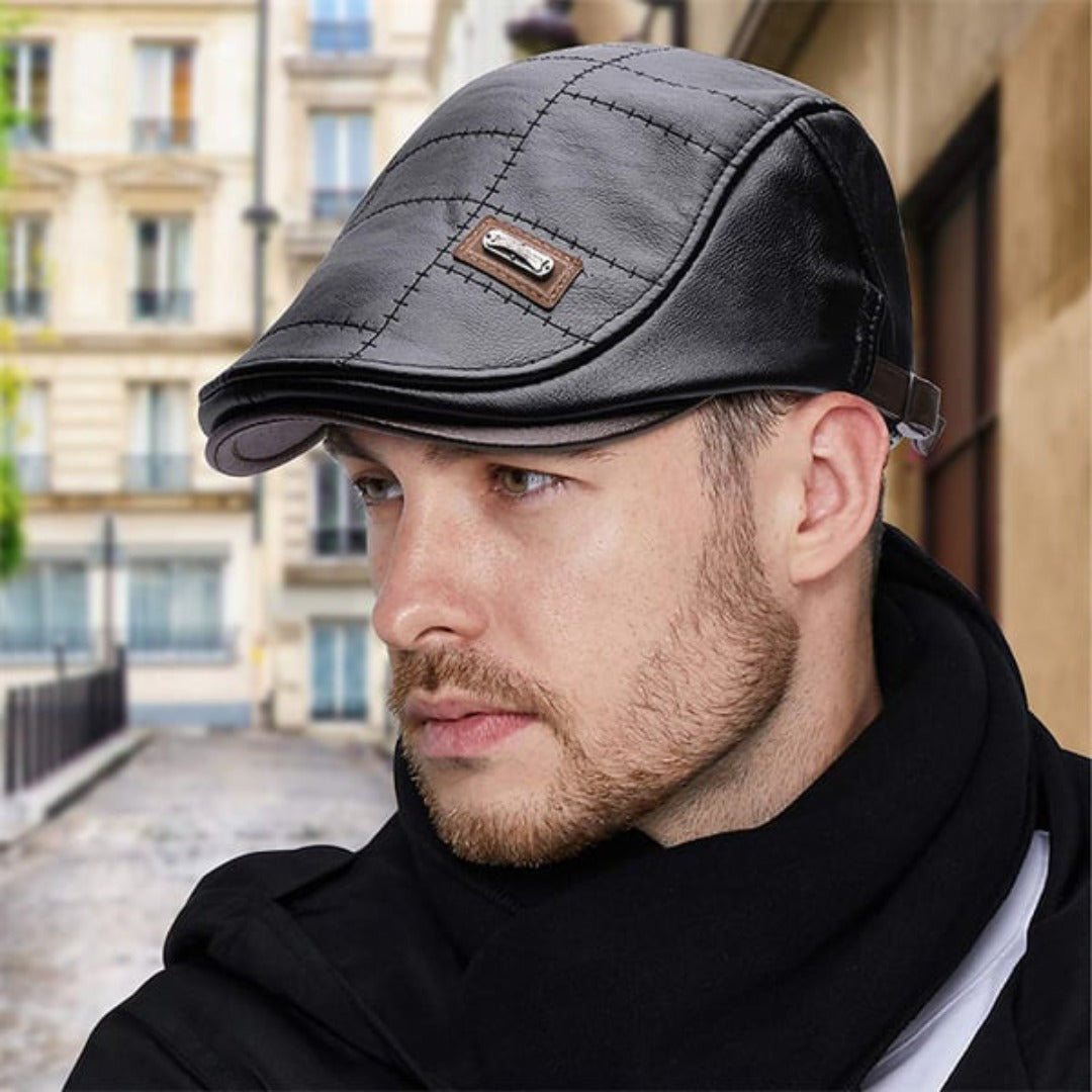 FlatCap™ - Retro Herren Leder Baret Hut (1+1 GRATIS)