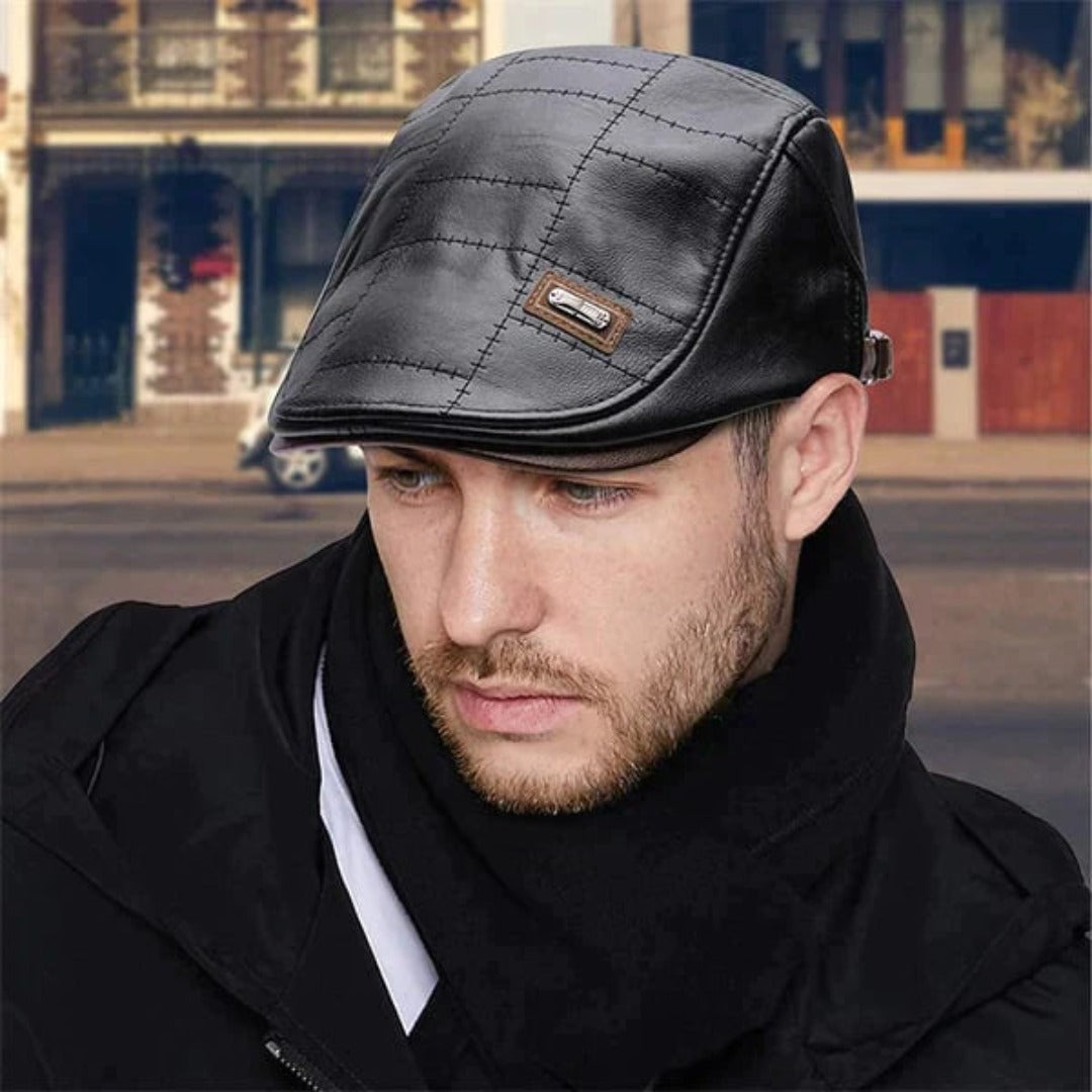 FlatCap™ - Retro Herren Leder Baret Hut (1+1 GRATIS)