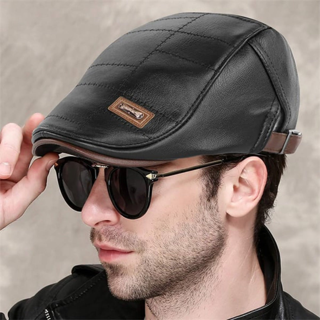 FlatCap™ - Retro Herren Leder Baret Hut (1+1 GRATIS)