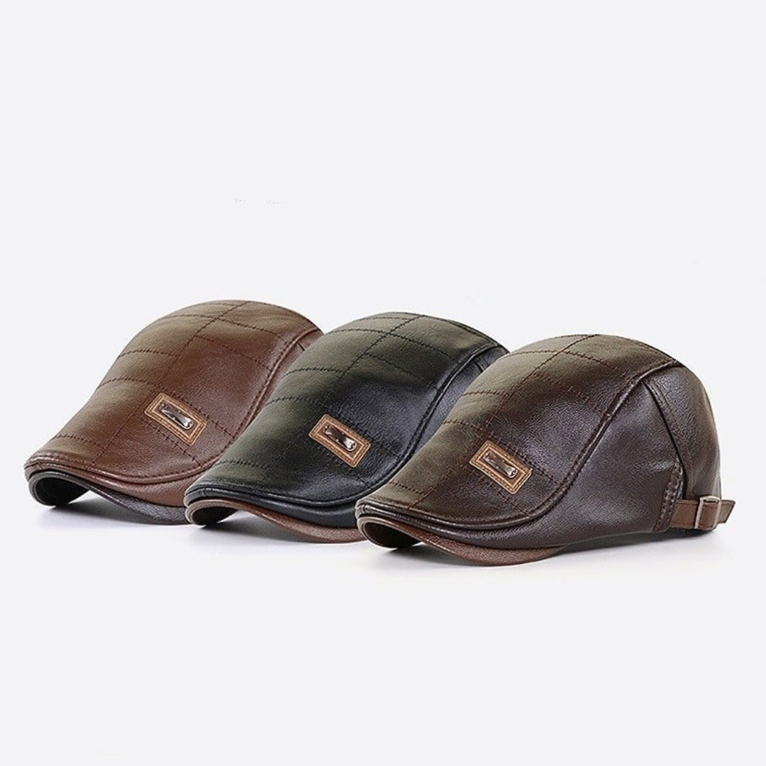 FlatCap™ - Retro Herren Leder Baret Hut (1+1 GRATIS)