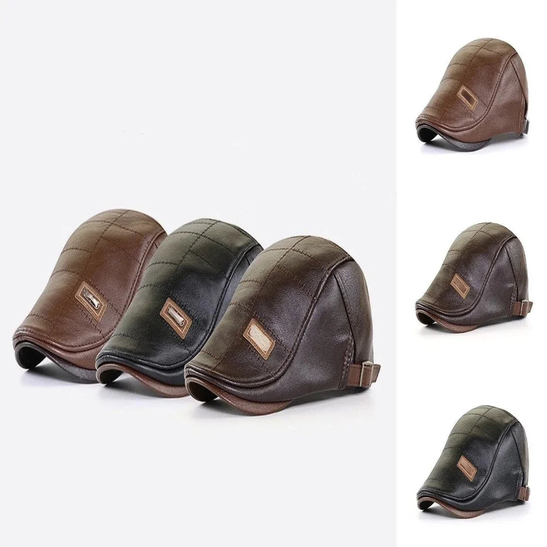 FlatCap™ - Retro Herren Leder Baret Hut (1+1 GRATIS)