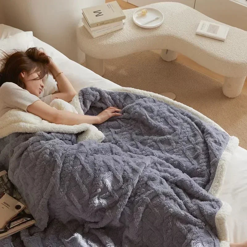 Dicke Winter-Lammwoll-Decke - WarmWool