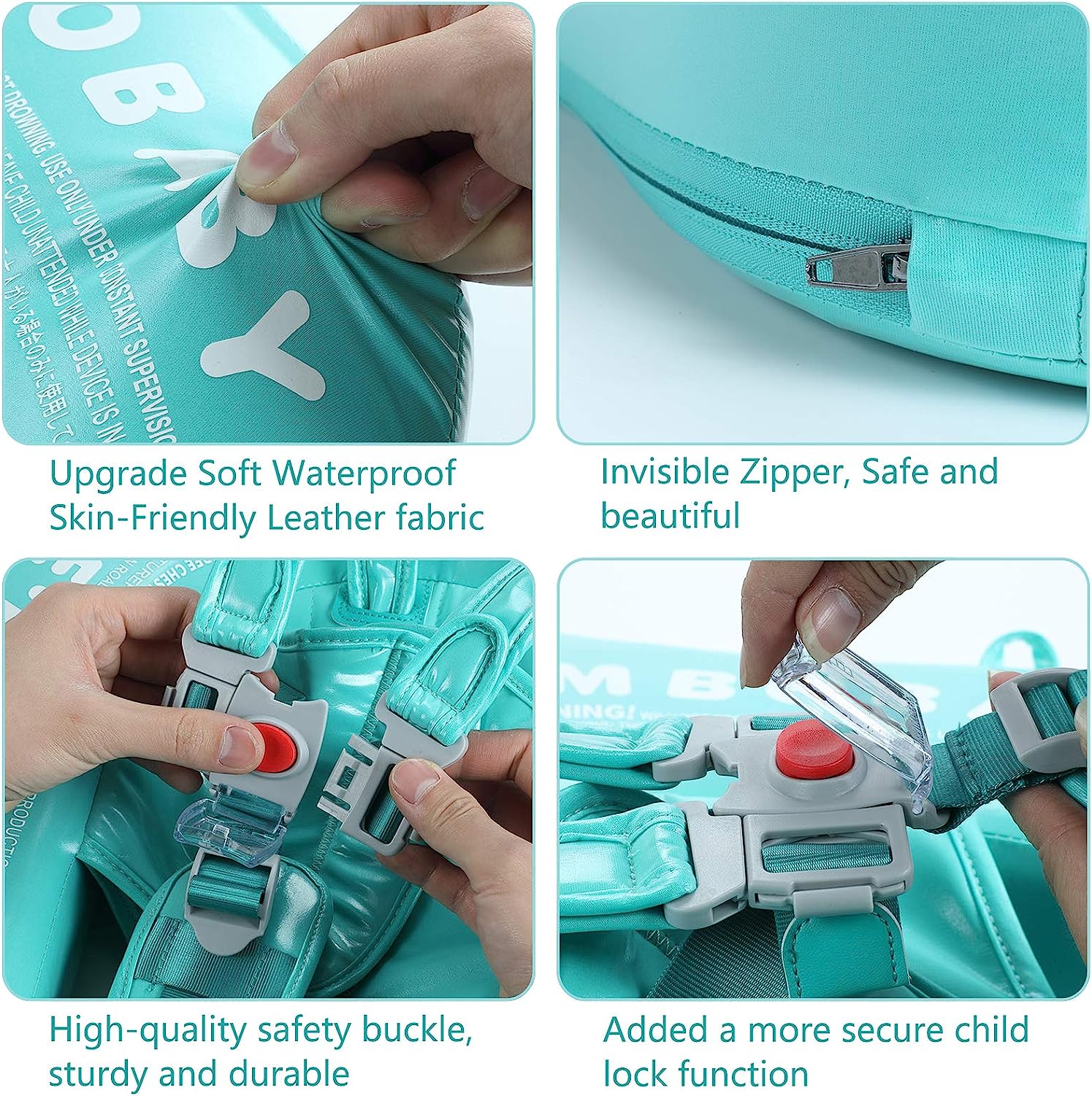 Baby Schwimmtrainer 360° Schutz Verstellbar Sicher Kunststoff für 3-24 Monate