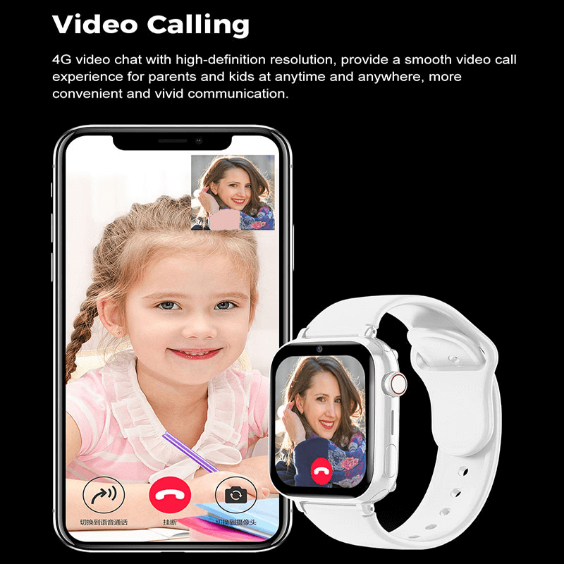 Kindersicherheitsuhr mit 4G Videoanrufen und GPS-Tracking