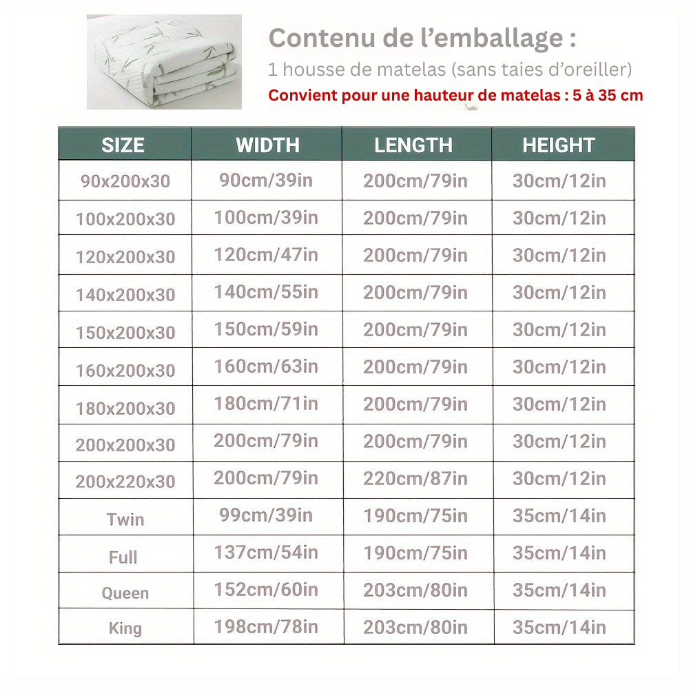 BambooCool Matratzenschoner – Atmungsaktiv und Kühlend für Verbesserte Schlafqualität