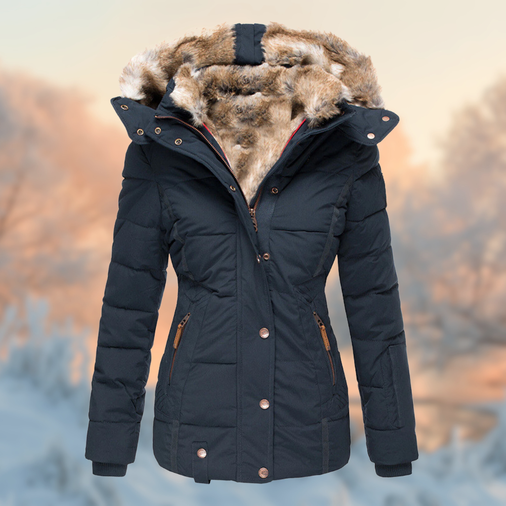 Damen Winterjacke Gefüttert mit Plüschfutter