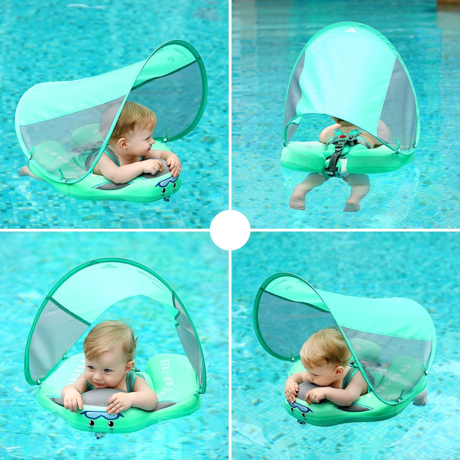 Baby Schwimmtrainer 360° Schutz Verstellbar Sicher Kunststoff für 3-24 Monate