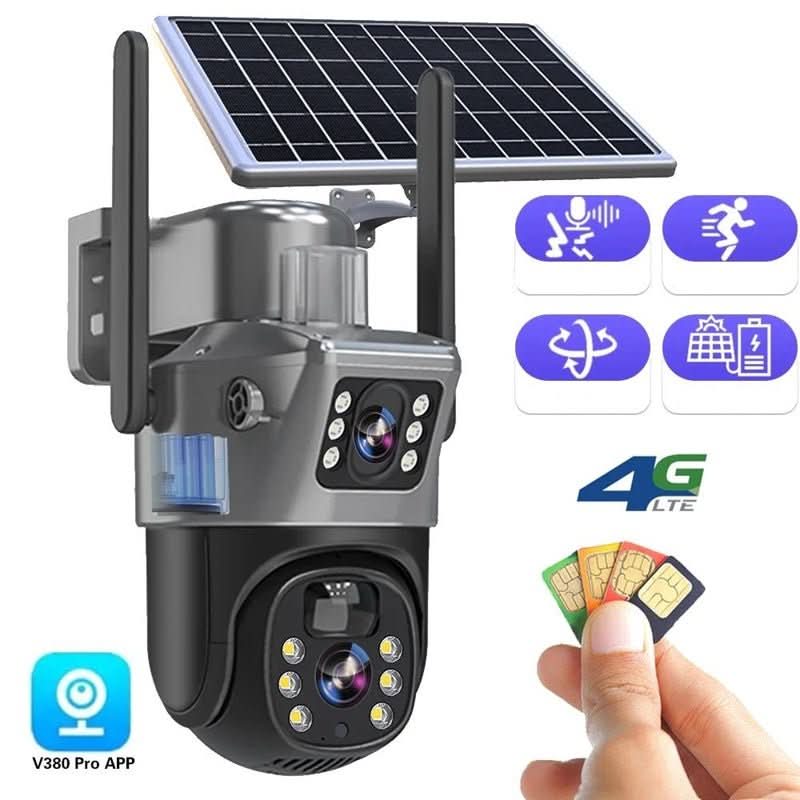 DualGuard Solar 4K – Kabellose Sicherheitskamera mit Solarpanel & 360° Rundumsicht