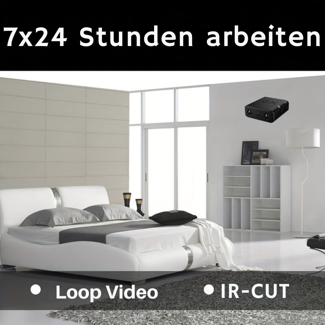 Ultra-kompakte Full HD Mini Kamera - Nachtsicht & Bewegungserkennung