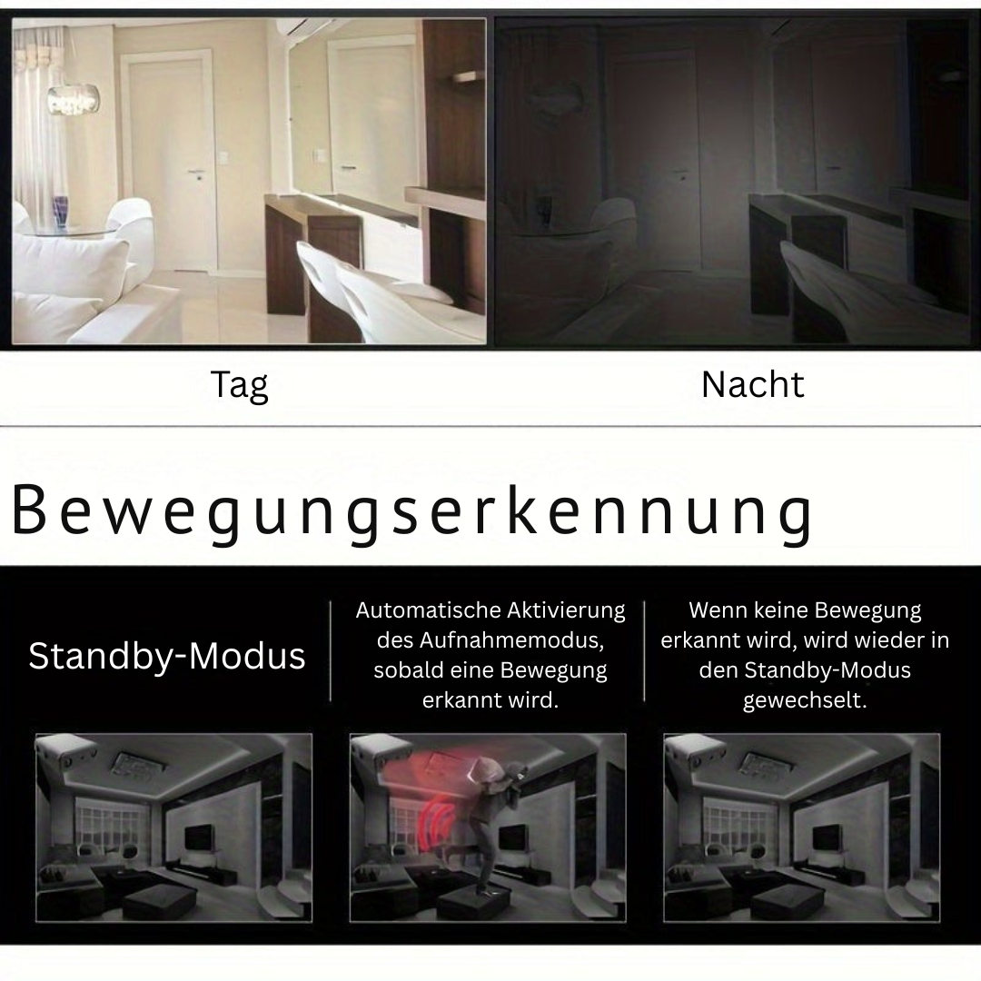 Ultra-kompakte Full HD Mini Kamera - Nachtsicht & Bewegungserkennung