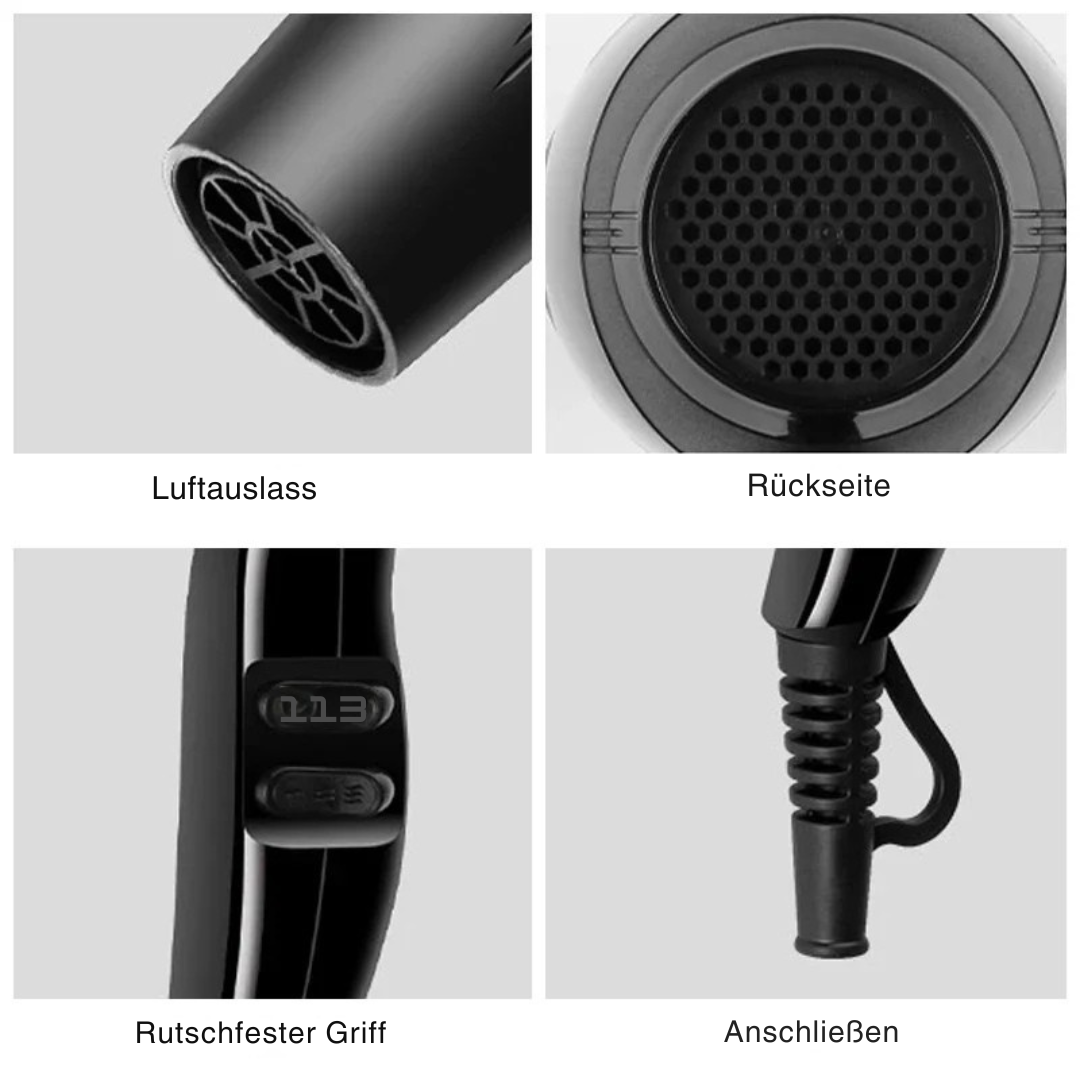 2200W Professioneller Haartrockner – Leistungsstarkes Schnelles Aufheizen mit Warm- und Kaltluft-Einstellungen