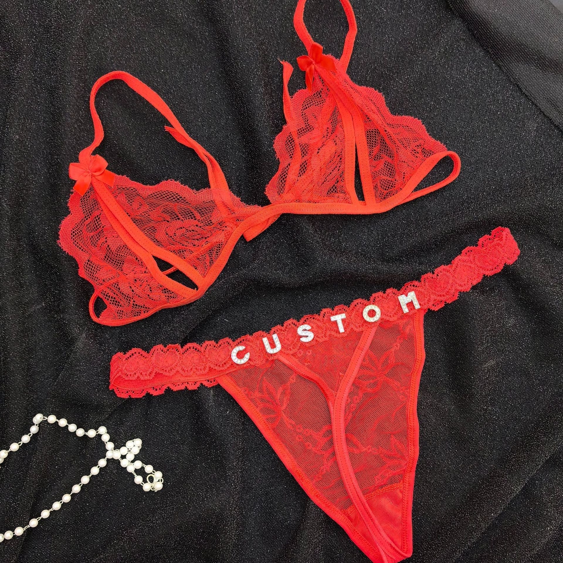 EliteAllure Personalisierte Kristallunterwäsche | Premium Spitze Dessous für Selbstbewusstsein und Stil