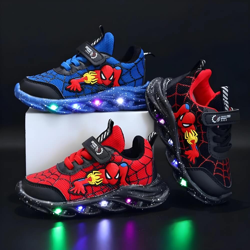 Superheld LED Sneaker - Coole Schuhe mit Lichtern für Kinder