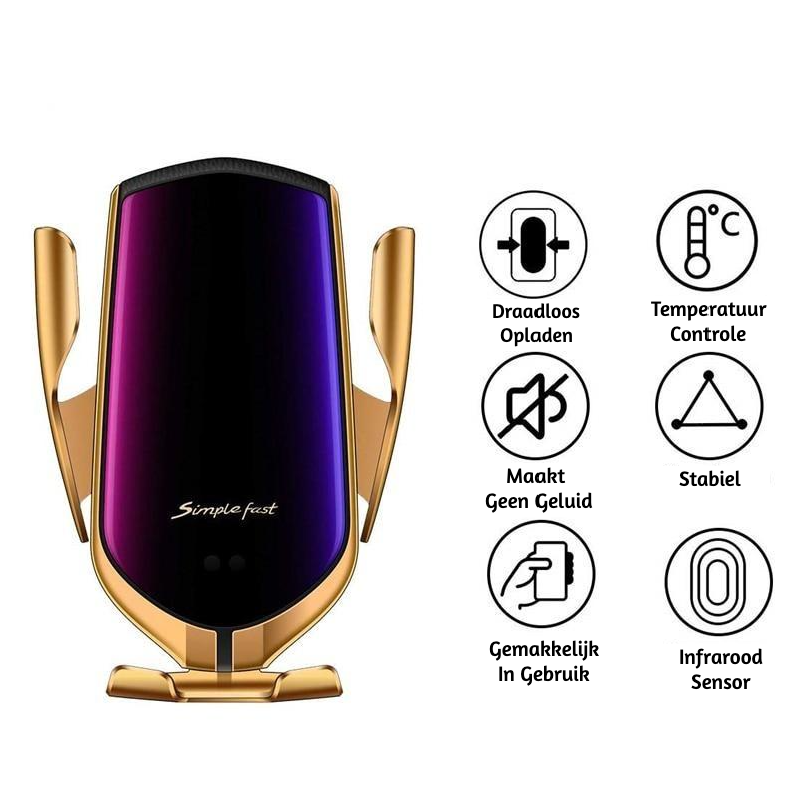 PREMIUM - Automatische Klemmende Telefonhalterung | Drahtloses Ladegerät