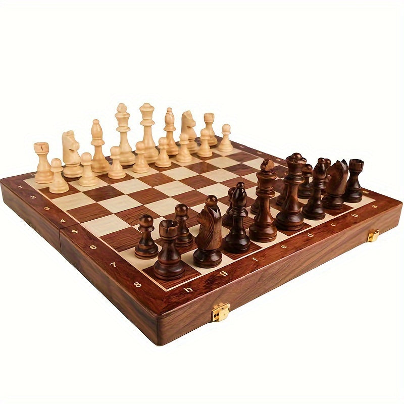 EchelonMaster Holz-Schachset | Handgefertigtes Nussbaum-Schachbrett mit erstklassigen Spielsteinen