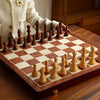 EchelonMaster Holz-Schachset | Handgefertigtes Nussbaum-Schachbrett mit erstklassigen Spielsteinen