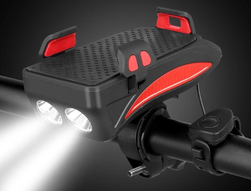 FietsPro™ 4-in-1 Fahrradhalterung, Powerbank, Beleuchtung & Hupe