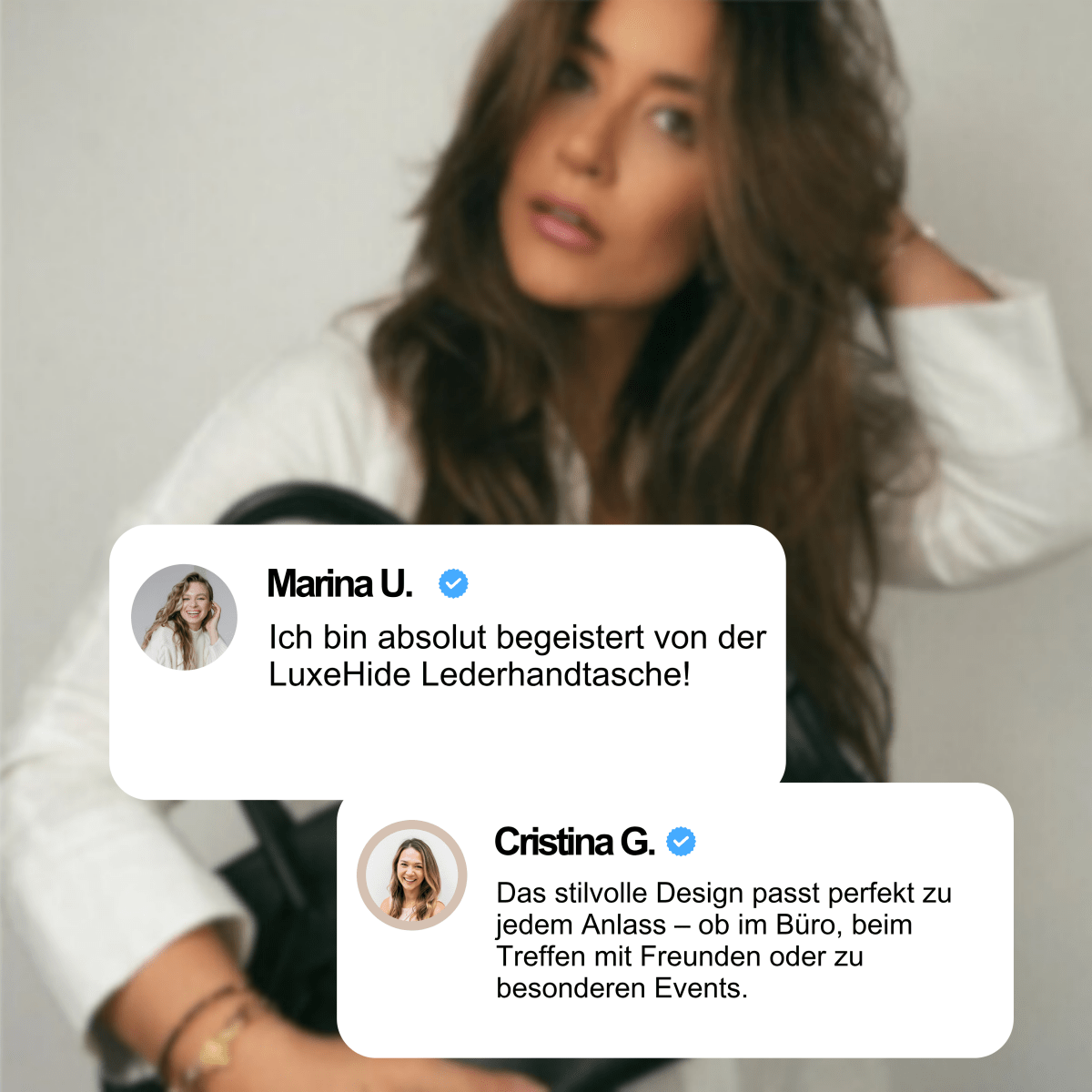 LuxeHide Lederhandtasche – Premium Rindsleder & Stilvolles Design für jeden Anlass