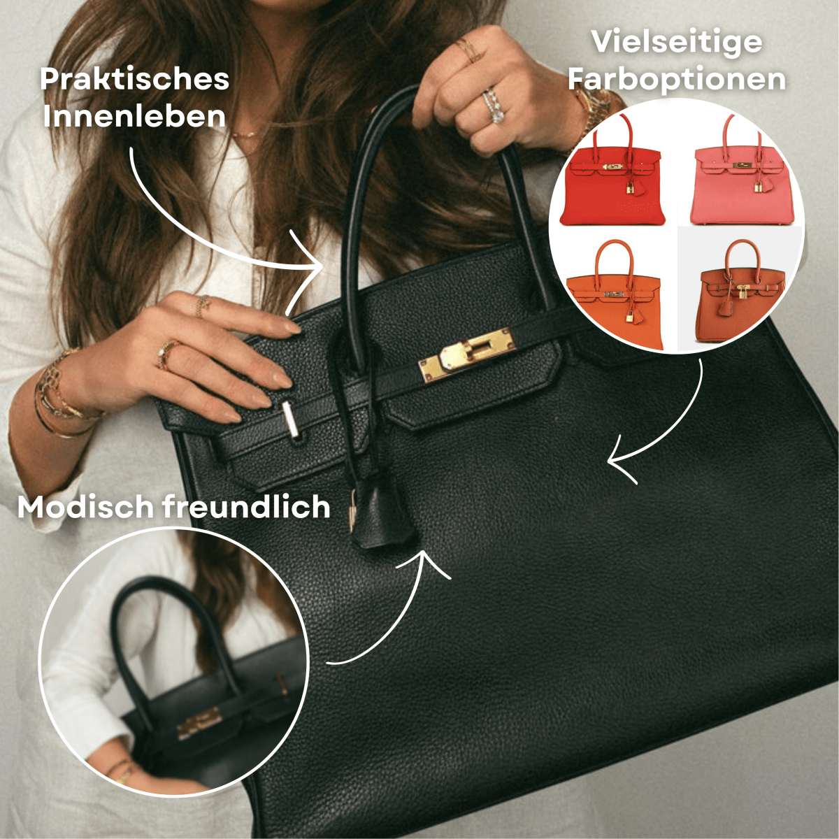 LuxeHide Lederhandtasche – Premium Rindsleder & Stilvolles Design für jeden Anlass