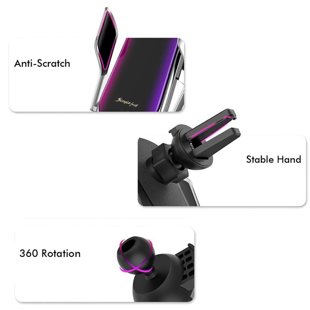 PREMIUM - Automatische Klemmende Telefonhalterung | Drahtloses Ladegerät