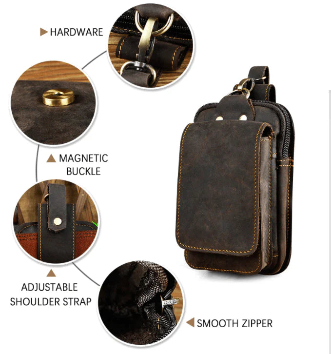 Echt Leder Herren Bauchtasche - Einfach alles Wichtige immer dabei
