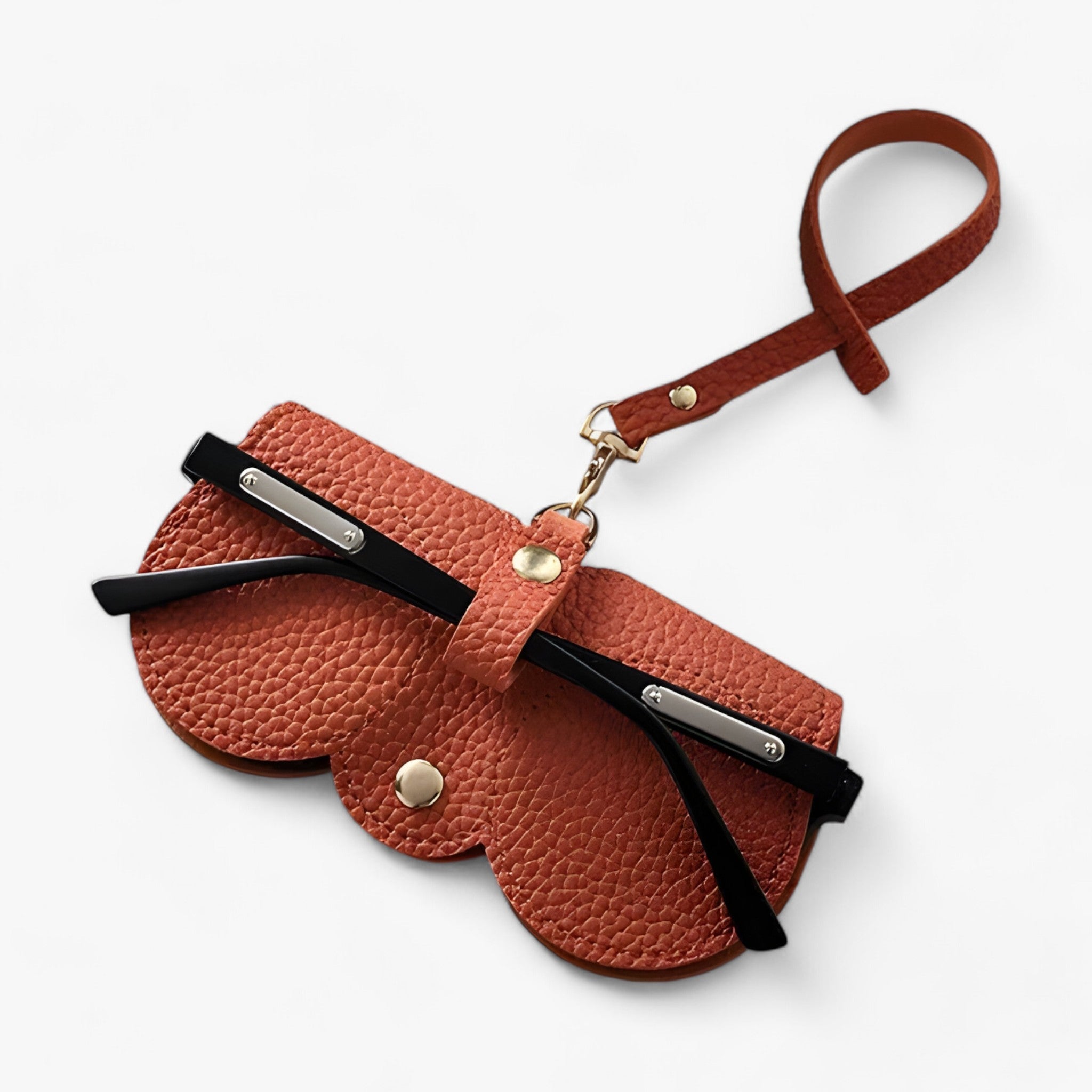 Sun Cover™ - Lederetui mit Klickverschluss für Brille