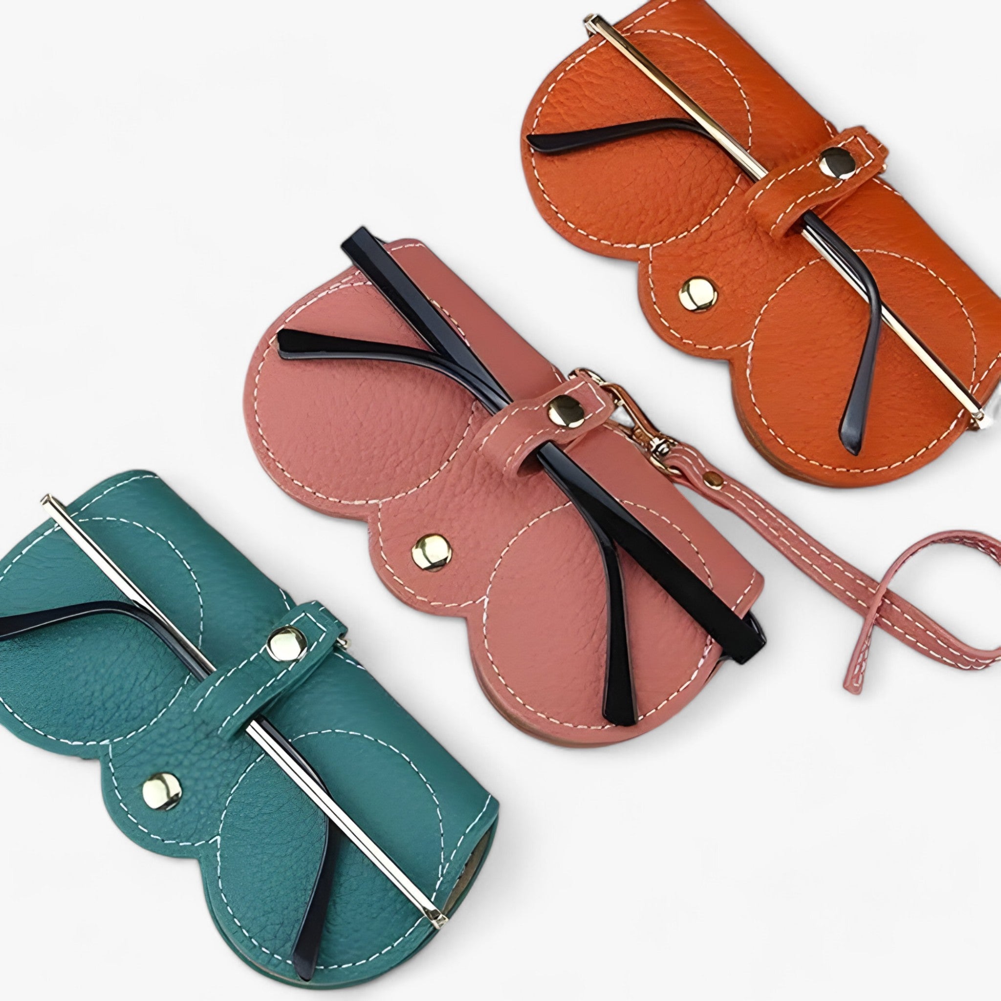 Sun Cover™ - Lederetui mit Klickverschluss für Brille