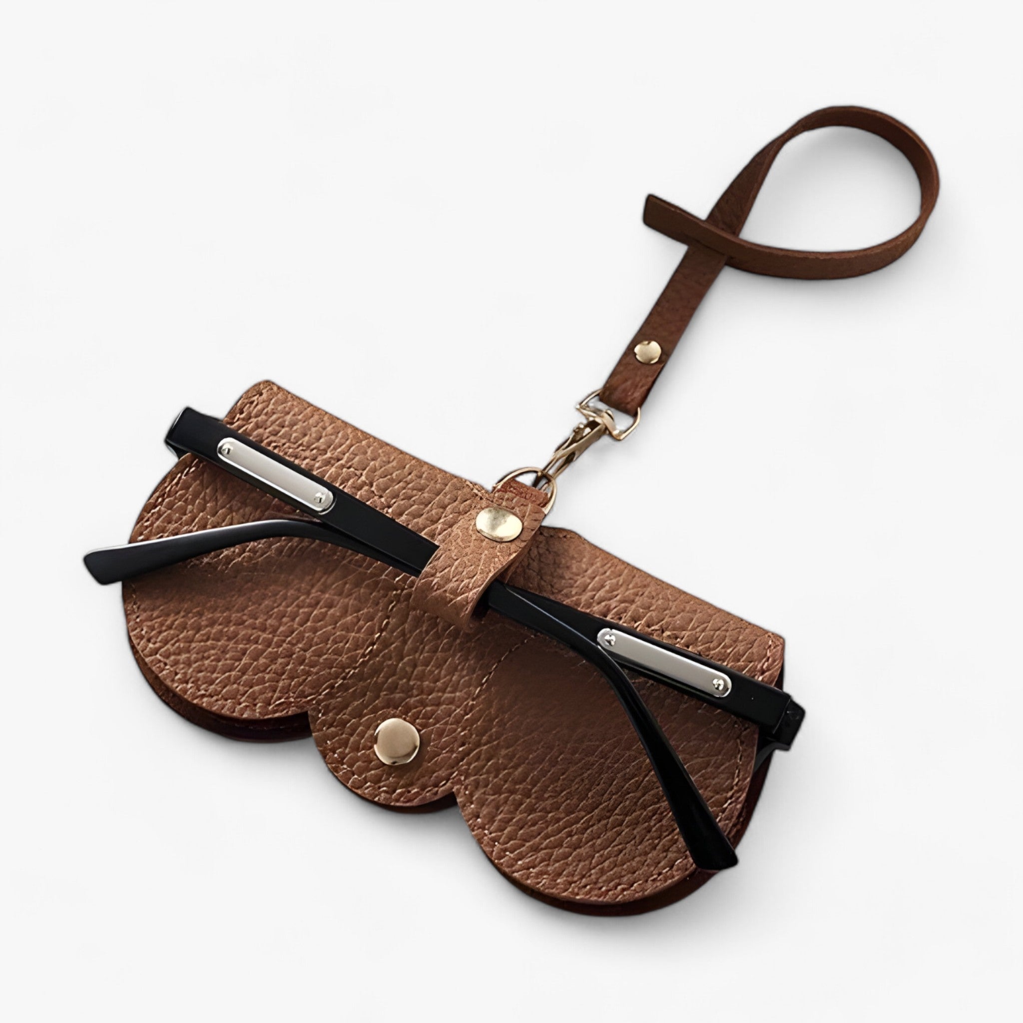 Sun Cover™ - Lederetui mit Klickverschluss für Brille