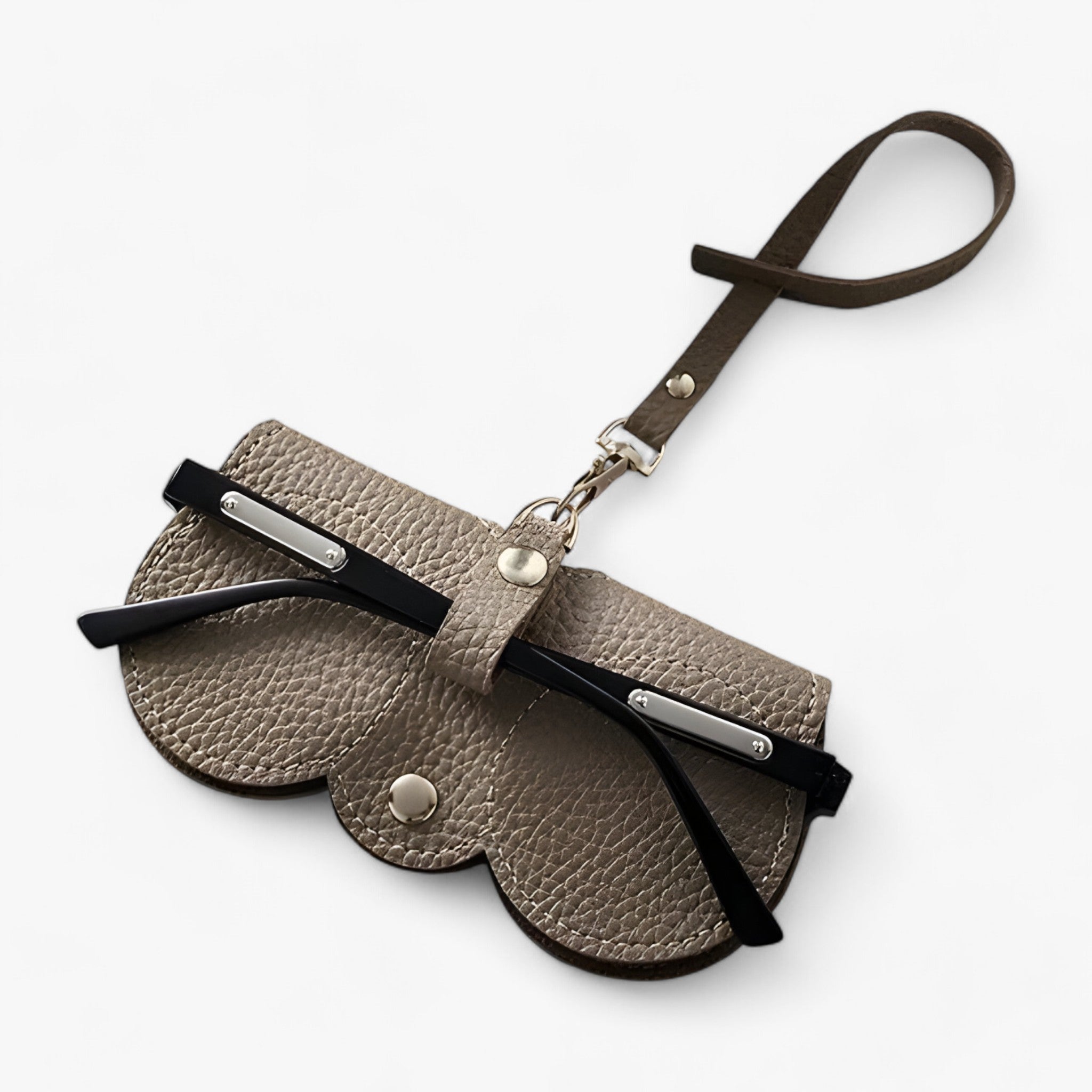 Sun Cover™ - Lederetui mit Klickverschluss für Brille